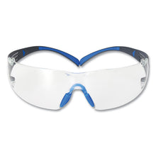 Load image into Gallery viewer, SecureFit 400 Protective Eyewear, Frameless, Black/Blue Arms, Clear Single Lens
