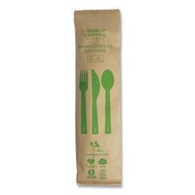 Load image into Gallery viewer, Bamboo Cutlery, Fork/Knife/Napkin/Spoon, Paper, Natural, 250/Carton
