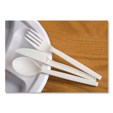 Load image into Gallery viewer, EcoSense Renewable Plant Starch Cutlery, Spoon, Plastic, Cream, 50/Pack, 20 Packs/Carton
