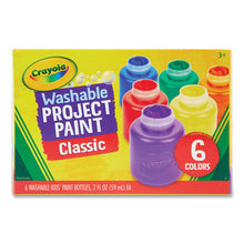 Load image into Gallery viewer, Washable Paint, 6 Assorted Colors, 2 oz Bottle, 6/Pack
