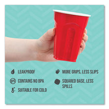 Load image into Gallery viewer, Squared Plastic Party Cups, 18 oz, Red, 240/Carton
