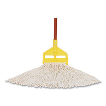 Load image into Gallery viewer, Cut-End Cotton Wet Mop Heads, Cotton/Plastic, White, 12/Carton
