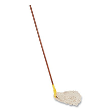 Load image into Gallery viewer, Cut-End Cotton Wet Mop Heads, Cotton/Plastic, White, 12/Carton
