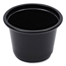 Load image into Gallery viewer, Souffle/Portion Cups, 1 oz, Plastic, Black, 125/Sleeve, 20 Sleeves/Carton
