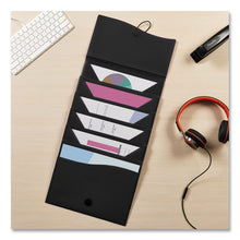 Load image into Gallery viewer, Slide and View Expanding File, 6 Sections, Hook/Loop Closure, Letter Size, Black
