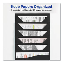 Load image into Gallery viewer, Slide and View Expanding File, 6 Sections, Hook/Loop Closure, Letter Size, Black
