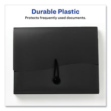 Load image into Gallery viewer, Slide and View Expanding File, 6 Sections, Hook/Loop Closure, Letter Size, Black
