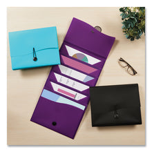 Load image into Gallery viewer, Slide and View Expanding File, 6 Sections, Hook/Loop Closure, Letter Size, Black
