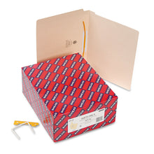 Load image into Gallery viewer, Heavyweight Reinforced End Tab U-Clip Fastener Folders, Straight Tab, Expands 0.75", 1 Fastener, Letter Size, Manila, 50/Box

