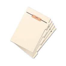 Load image into Gallery viewer, Stackable Folder Dividers with Fasteners, Top/End Tab: 1/5-Cut, 1 Fastener, Letter Size, Manila, 4 Dividers/Set, 50 Sets/Pack
