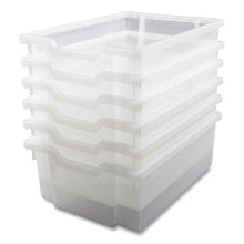 Load image into Gallery viewer, F2 Deep Trays for Gratnells Storage Frames and Trolleys, 3.57 gal Capacity, 12.28" x 16.81" x 6.25", Trans Frost, 6/Pack
