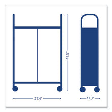 Load image into Gallery viewer, Callero Plus Double Column Trolley Set 05, Metal, 1 Shelf, 16 F1 Shallow Bins, 27.4" x 17.3" x 41.5", Silver/Light Gray
