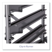 Load image into Gallery viewer, Callero Plus Double Column Trolley Set 05, Metal, 1 Shelf, 16 F1 Shallow Bins, 27.4" x 17.3" x 41.5", Silver/Light Gray
