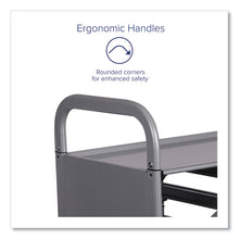 Load image into Gallery viewer, Callero Tilted Tray Trolley Set 01, Metal, 1 Shelf, 9 F2 Deep Bins, 40.6" x 17.3" x 41.5", Silver/Royal Blue
