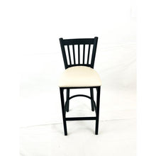 Load image into Gallery viewer, Cobra Series Barstool, Supports Up to 300 lbs, 28.5" Seat Height, Cream Seat, Black Back, Black Base

