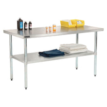 Load image into Gallery viewer, Work Table with Undershelf, Rectangular, 48 x 30 x 35, Silver Top, Silver Base/Legs
