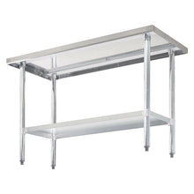 Load image into Gallery viewer, Work Table with Undershelf, Rectangular, 72 x 30 x 35, Silver Top, Silver Base/Legs
