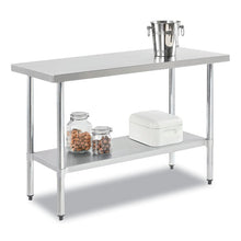 Load image into Gallery viewer, Work Table with Undershelf, Rectangular, 72 x 30 x 35, Silver Top, Silver Base/Legs
