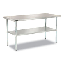 Load image into Gallery viewer, Work Table with Undershelf, Rectangular, 48 x 30 x 35, Silver Top, Silver Base/Legs
