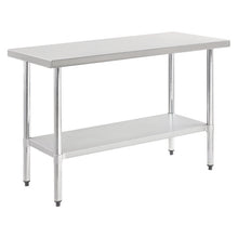 Load image into Gallery viewer, Work Table with Undershelf, Rectangular, 48 x 24 x 35, Silver Top, Silver Base/Legs
