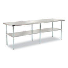 Load image into Gallery viewer, Work Table with Undershelf, Rectangular, 96 x 30 x 35, Silver Top, Silver Base/Legs

