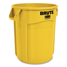 Load image into Gallery viewer, Vented Round Brute Container, 10 gal, Plastic, Yellow
