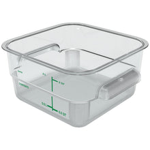 Load image into Gallery viewer, Squares Polycarbonate Food Storage Container, 2 qt,  7.13 x 7.13 x  3.8, Clear, Plastic
