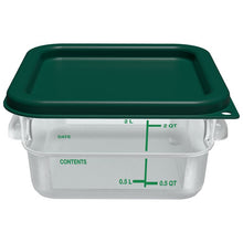 Load image into Gallery viewer, Squares Polycarbonate Food Storage Container, 2 qt,  7.13 x 7.13 x  3.8, Clear, Plastic
