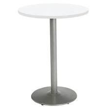Load image into Gallery viewer, Pedestal Bistro Table with Four Periwinkle Kool Series Barstools, Round, 36" Dia x 41h, Designer White
