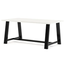 Load image into Gallery viewer, Midtown Bistro Dining Table with Four Navy Kool Barstools, 36 x 72 x 41, Designer White
