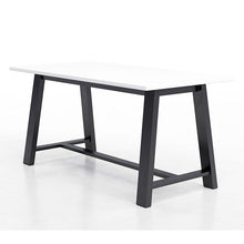 Load image into Gallery viewer, Midtown Bistro Dining Table with Four White Kool Barstools, 36 x 72 x 41, Designer White
