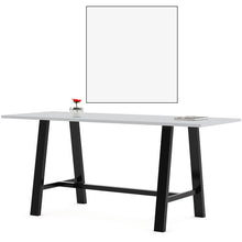 Load image into Gallery viewer, Midtown Bistro Dining Table with Four Light Gray Kool Barstools, 36 x 72 x 41, Designer White

