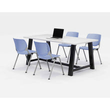 Load image into Gallery viewer, Midtown Dining Table with Four Periwinkle Kool Series Chairs, 36 x 72 x 30, Designer White
