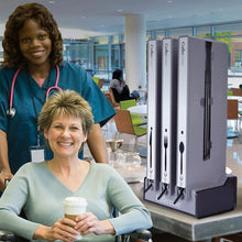 Load image into Gallery viewer, Cutlerease Base, Holds 3 Dispensers, 12.5 x 12.5 x 5.25, Gray/Black

