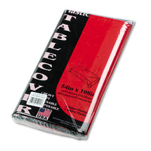 Load image into Gallery viewer, Table Set Rectangular Table Cover, Heavyweight Plastic, 54" x 108", Red, 6/Pack
