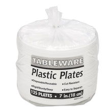 Load image into Gallery viewer, Plastic Dinnerware, Plates, 7" dia, White, 125/Pack
