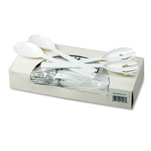 Load image into Gallery viewer, Table Set Plastic Serving Forks and Spoons, 9.5", White, 48/Pack
